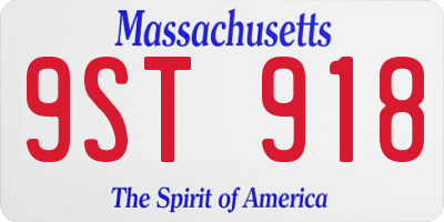 MA license plate 9ST918