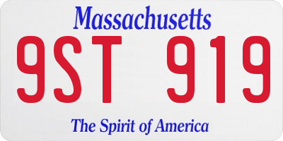MA license plate 9ST919