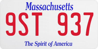 MA license plate 9ST937