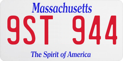 MA license plate 9ST944