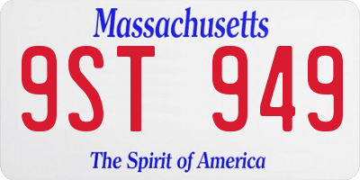 MA license plate 9ST949