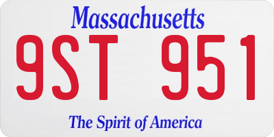 MA license plate 9ST951