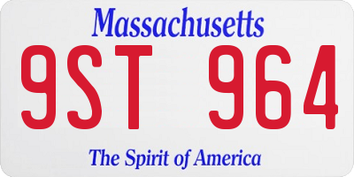 MA license plate 9ST964