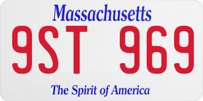 MA license plate 9ST969