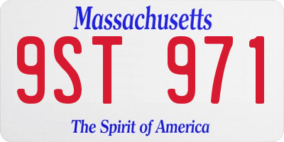 MA license plate 9ST971