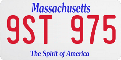 MA license plate 9ST975