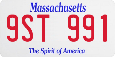 MA license plate 9ST991