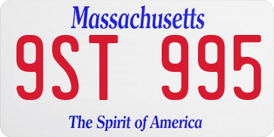 MA license plate 9ST995