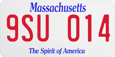 MA license plate 9SU014