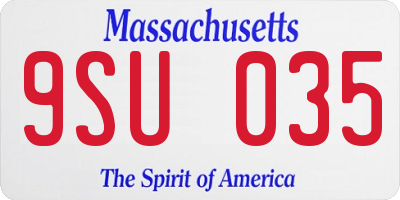 MA license plate 9SU035
