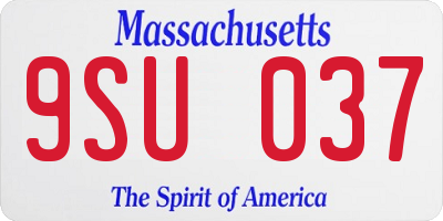 MA license plate 9SU037