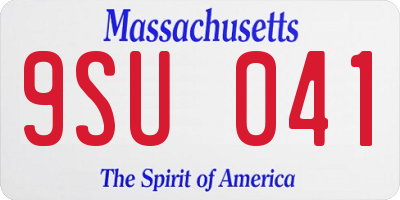 MA license plate 9SU041