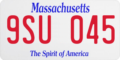 MA license plate 9SU045