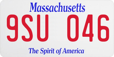 MA license plate 9SU046