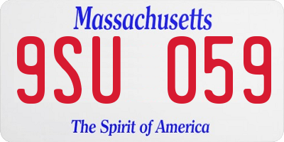 MA license plate 9SU059