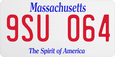 MA license plate 9SU064