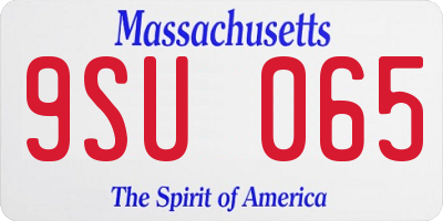 MA license plate 9SU065