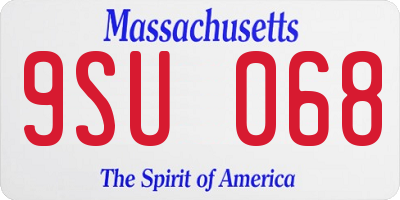 MA license plate 9SU068