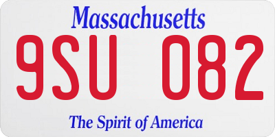MA license plate 9SU082