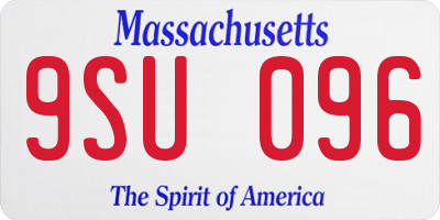 MA license plate 9SU096