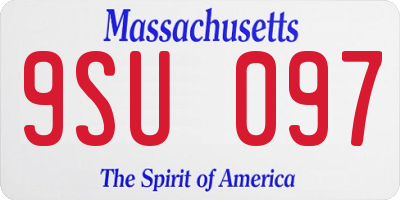 MA license plate 9SU097