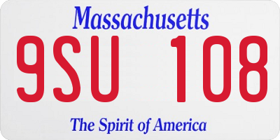 MA license plate 9SU108