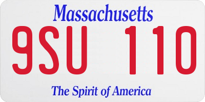 MA license plate 9SU110