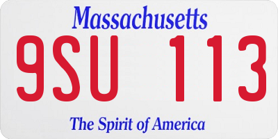 MA license plate 9SU113