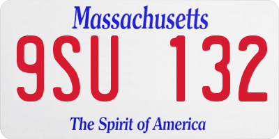 MA license plate 9SU132