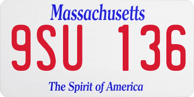 MA license plate 9SU136