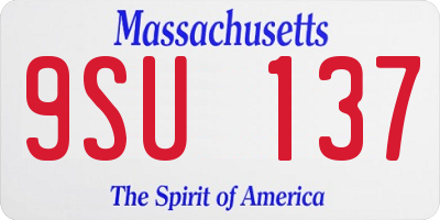 MA license plate 9SU137