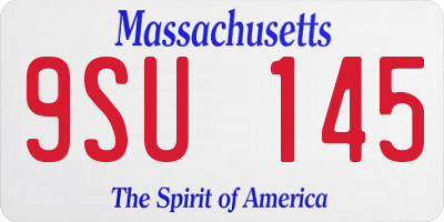 MA license plate 9SU145