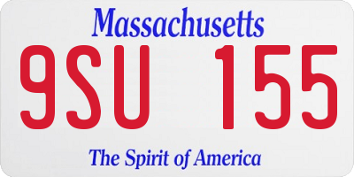 MA license plate 9SU155