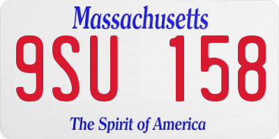 MA license plate 9SU158