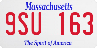 MA license plate 9SU163