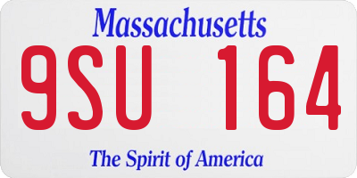 MA license plate 9SU164