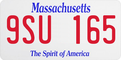 MA license plate 9SU165