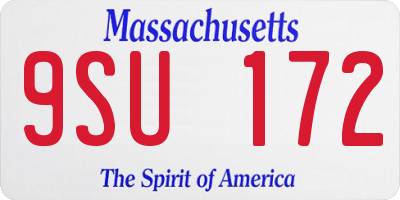 MA license plate 9SU172