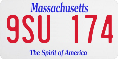 MA license plate 9SU174
