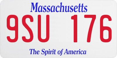 MA license plate 9SU176