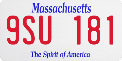 MA license plate 9SU181