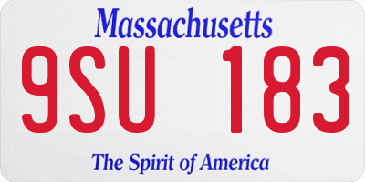MA license plate 9SU183