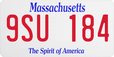 MA license plate 9SU184