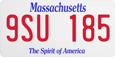 MA license plate 9SU185