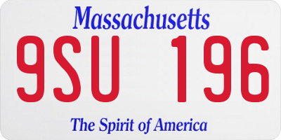 MA license plate 9SU196