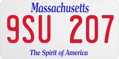 MA license plate 9SU207