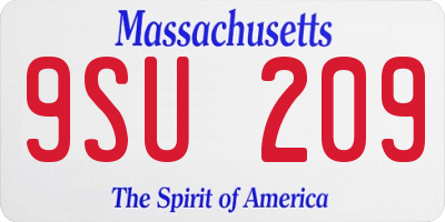 MA license plate 9SU209