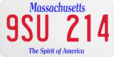 MA license plate 9SU214
