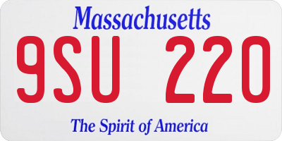 MA license plate 9SU220