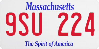 MA license plate 9SU224